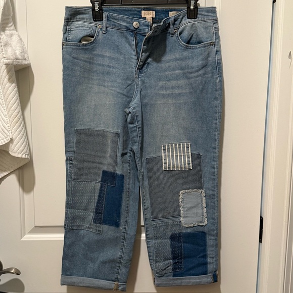 LOGO Lavish Indigo Slim Patchwork Boyfriend Jeans - Picture 5 of 9